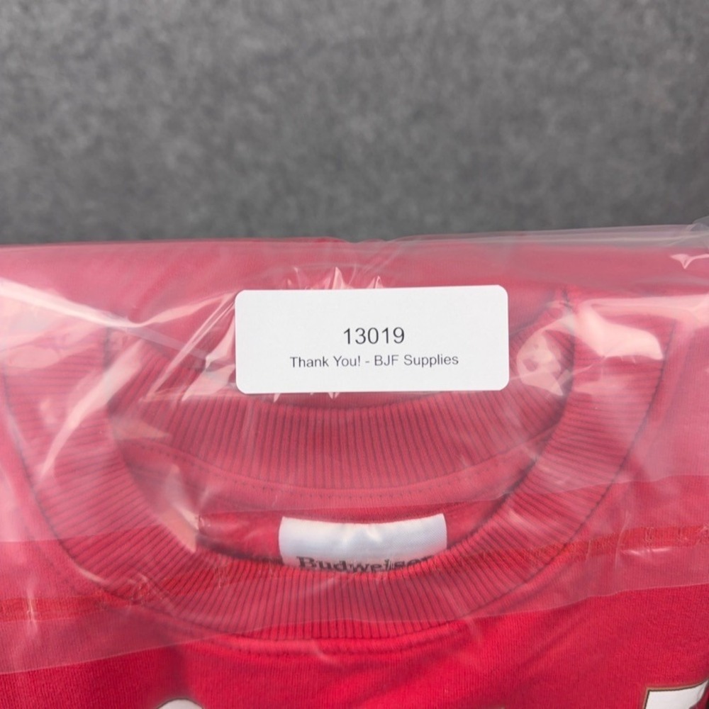 Budweiser Sweatshirt Men Small Red Here Comes The King Crewneck Pullover Sweater - Picture 9 of 9